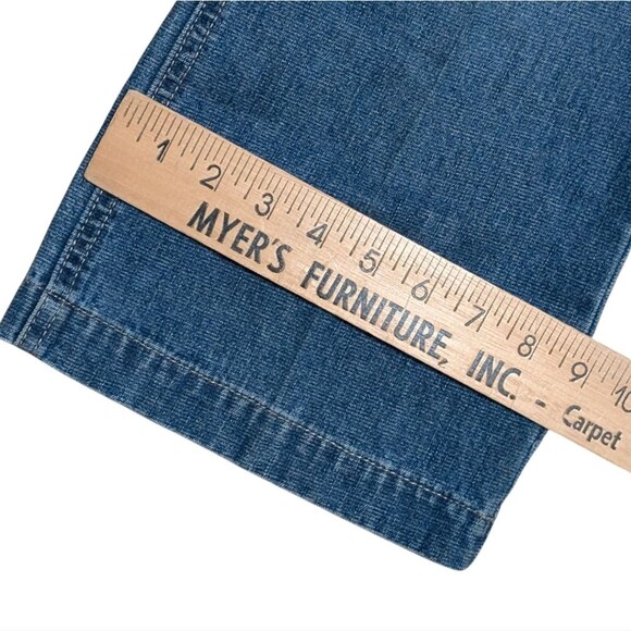 Vintage L.A. Blues Bib overalls size Small 90's Y2K carpenter denim front seam - Picture 6 of 11